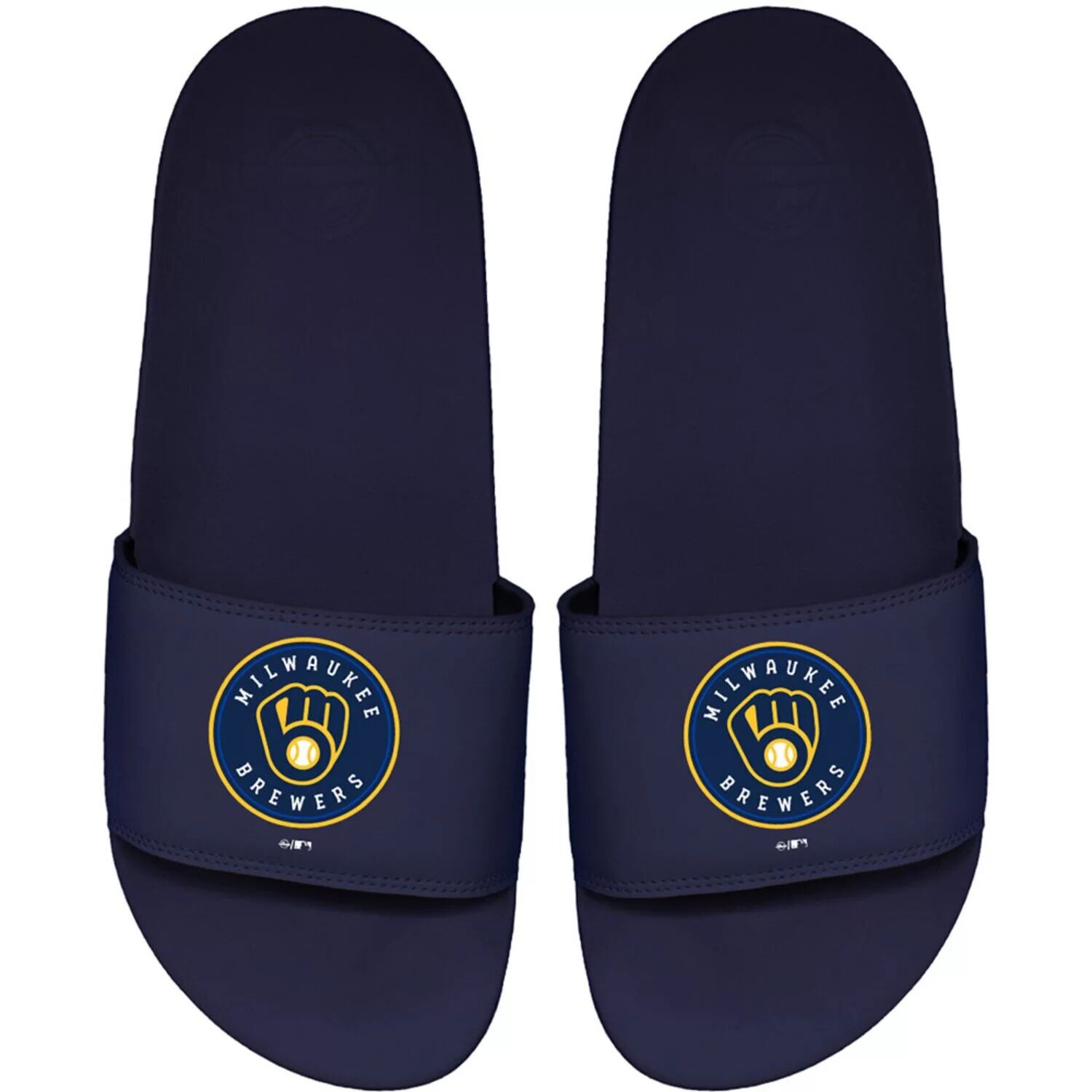 

Темно-синие шлепанцы Youth ISlide Milwaukee Brewers Primary Motto Unbranded