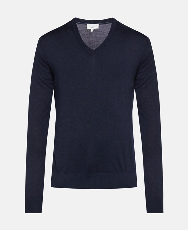 

Кашемировый пуловер Hackett London, темно-синий