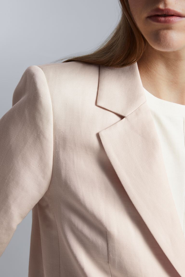 

Свободный льняной пиджак H&M, бежевый