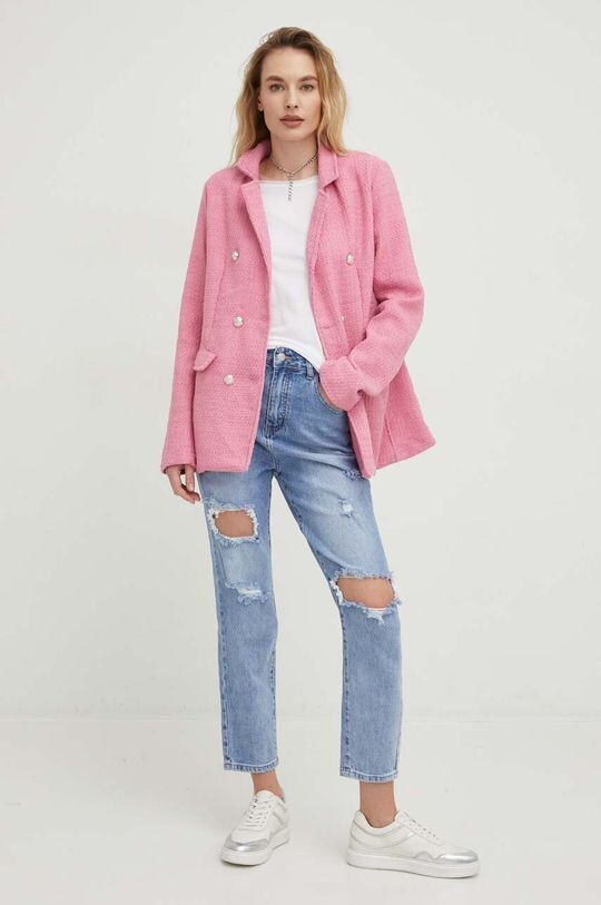 

Шерстяная куртка Answear Lab, розовый