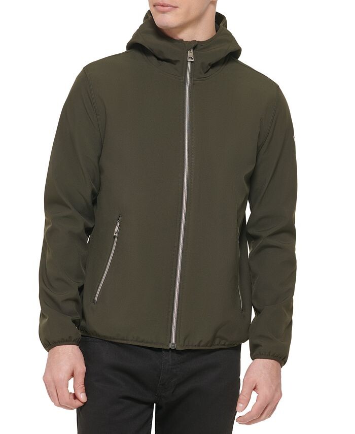 

Мужская куртка Soft Shell с капюшоном и молнией во всю длину GUESS, цвет Olive