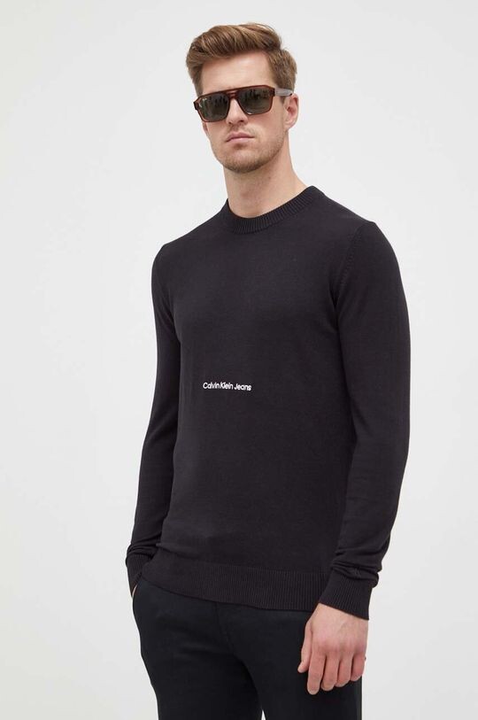 

Хлопковый свитер Calvin Klein Jeans, черный