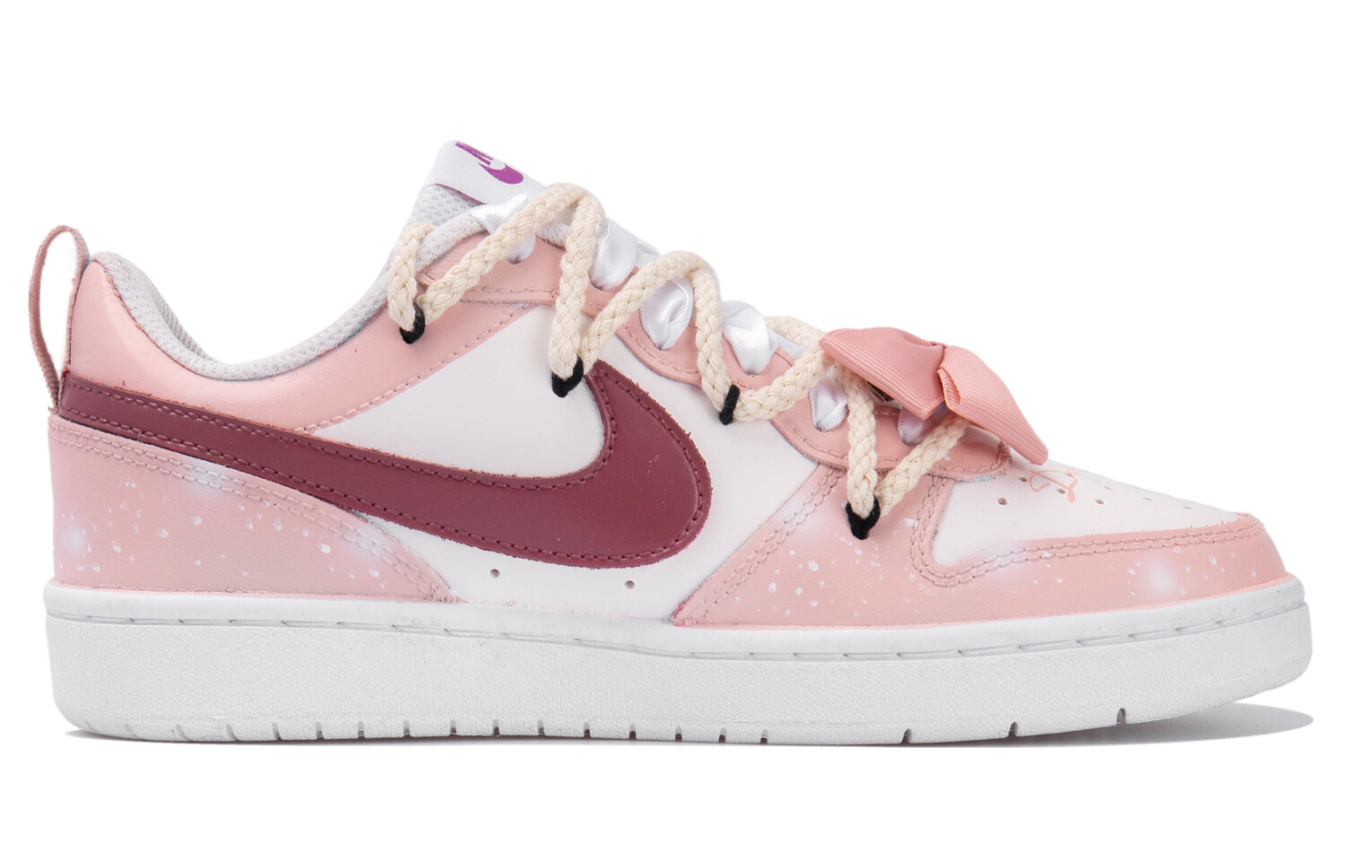 

Кроссовки Nike Court Borough Skateboarding Shoes Women's Low-top White/pink/red, розовый