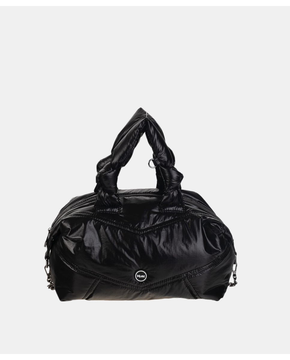 Большая нейлоновая сумка для боулинга черного цвета с металлизированной подкладкой и съемным плечевым ремнем Kbas, черный