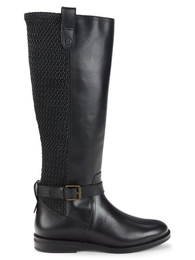 

Кожаные сапоги до колена с поясом Cole Haan, черный