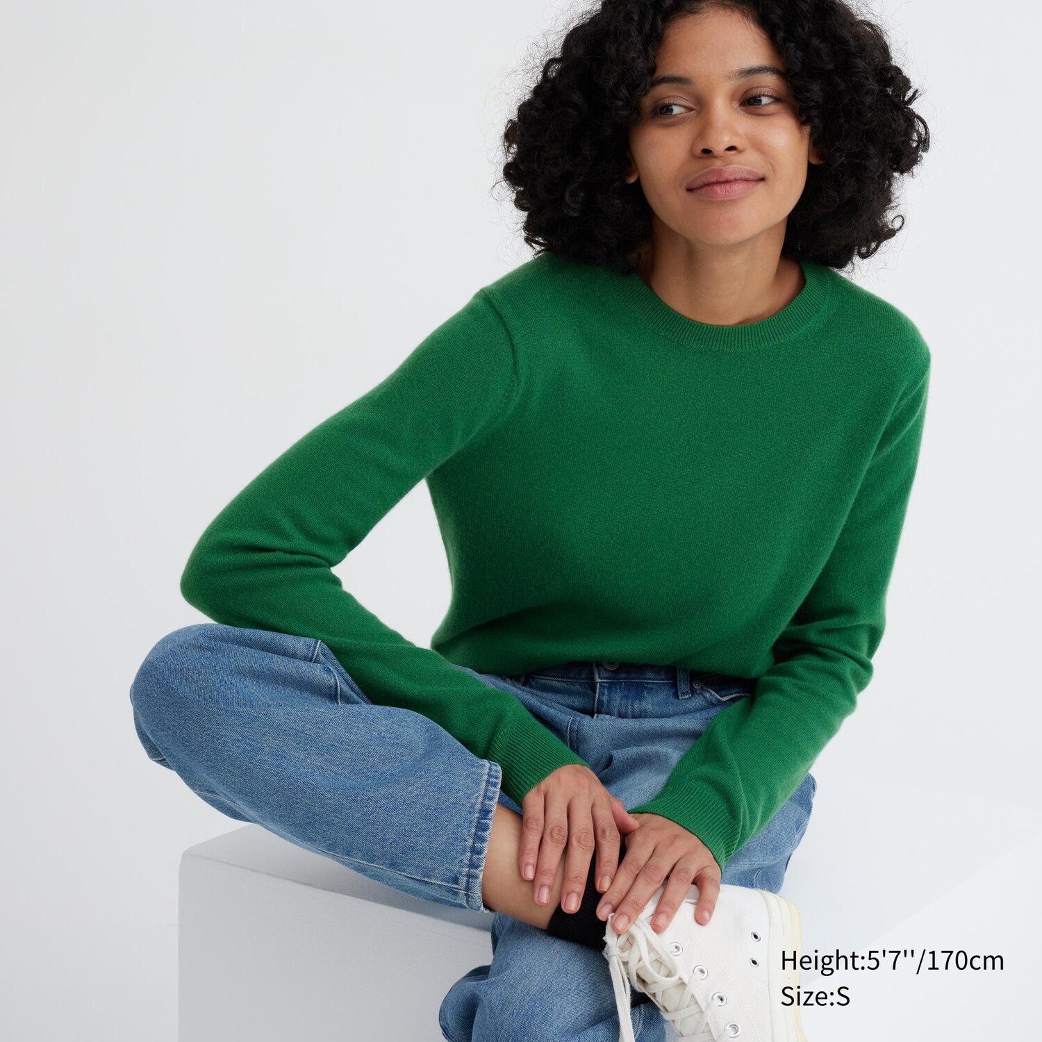 

Джемпер из 100% кашемира с круглым вырезом Uniqlo, коричневый