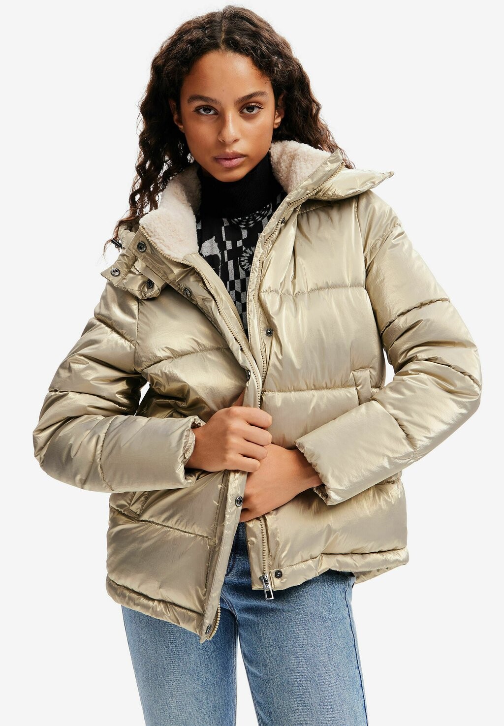

Куртка Desigual METALLIC PADDED, желтый