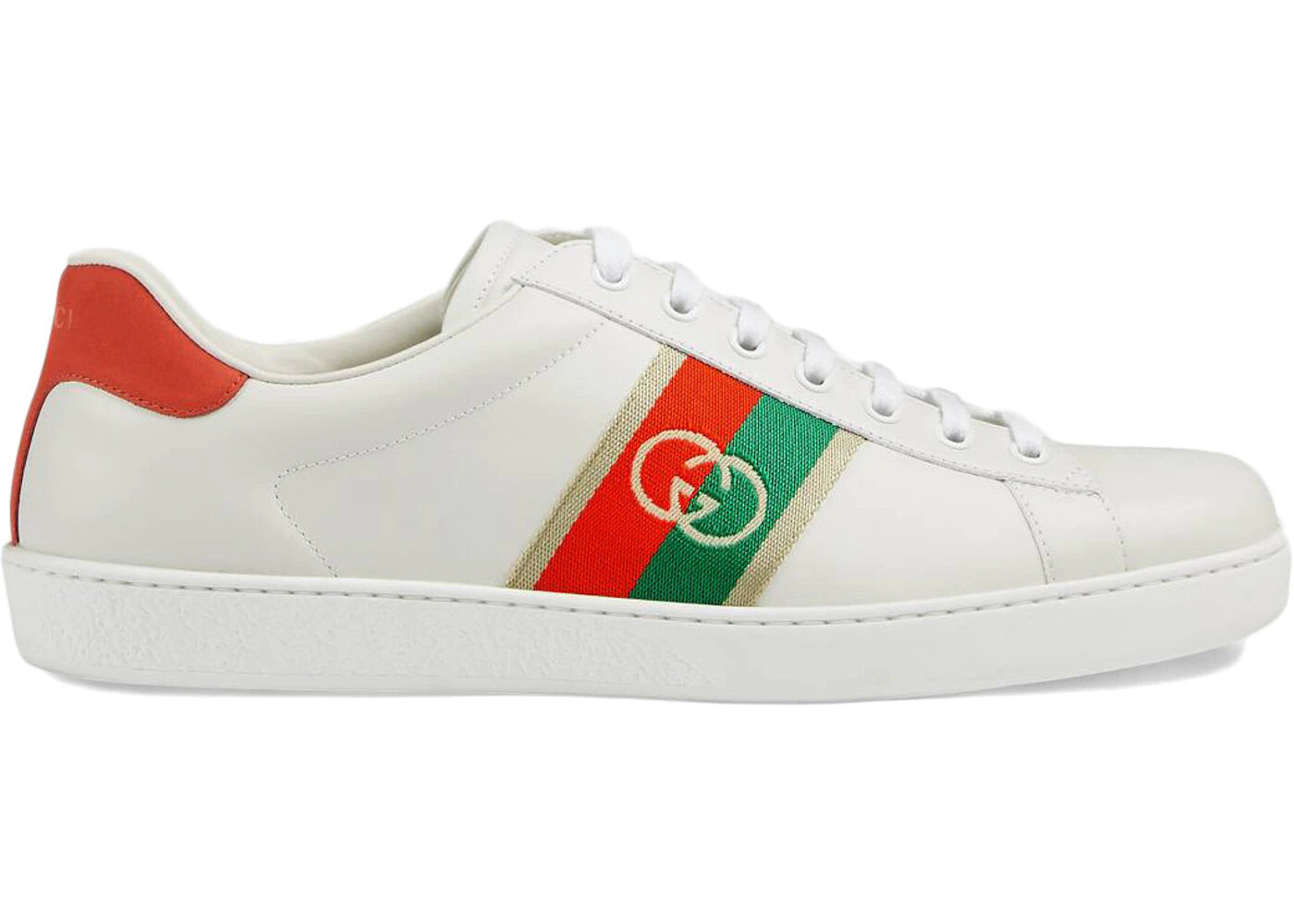 

Кроссовки Gucci Ace Interlocking GG, белый/зеленый/красный