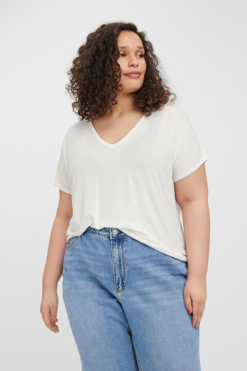 Базовая футболка больших размеров Vero Moda Curve, белый рубашка больших размеров с длинными рукавами vero moda curve белый