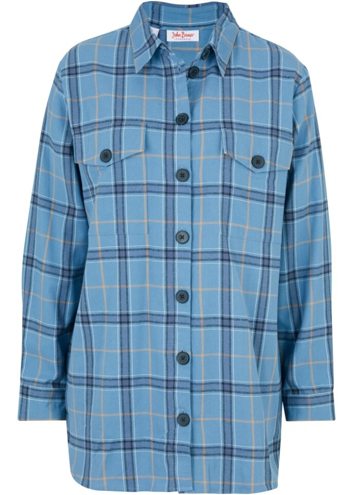 

Фланелевая рубашка очень теплая John Baner Jeanswear, синий