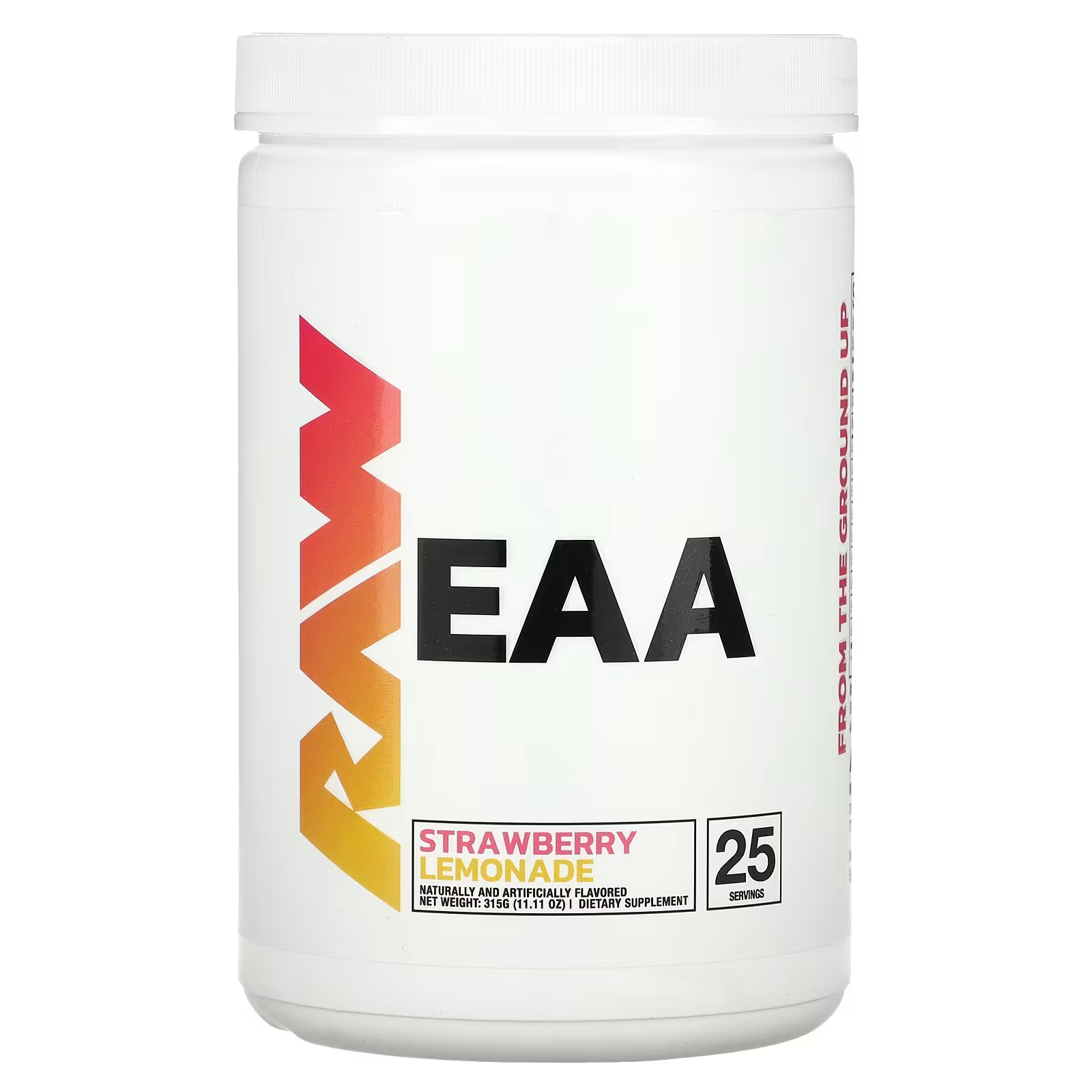 Raw Nutrition EAA Клубничный лимонад 11,11 унций (315 г) plantfusion collagen beauty комплекс с растительными пептидами клубничный лимонад 180 г 6 35 унций