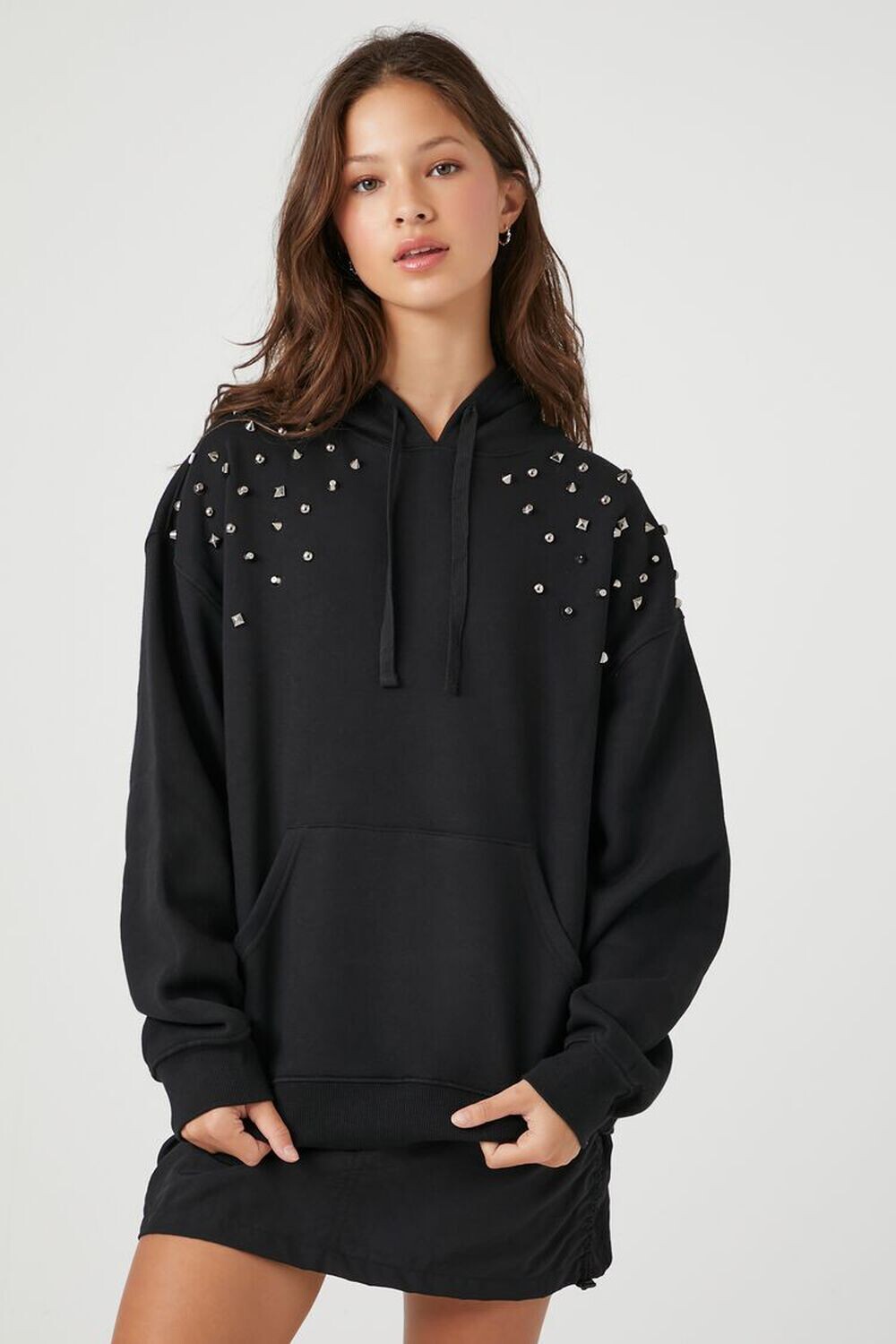 

Флисовая толстовка с заклепками Forever 21, угольный