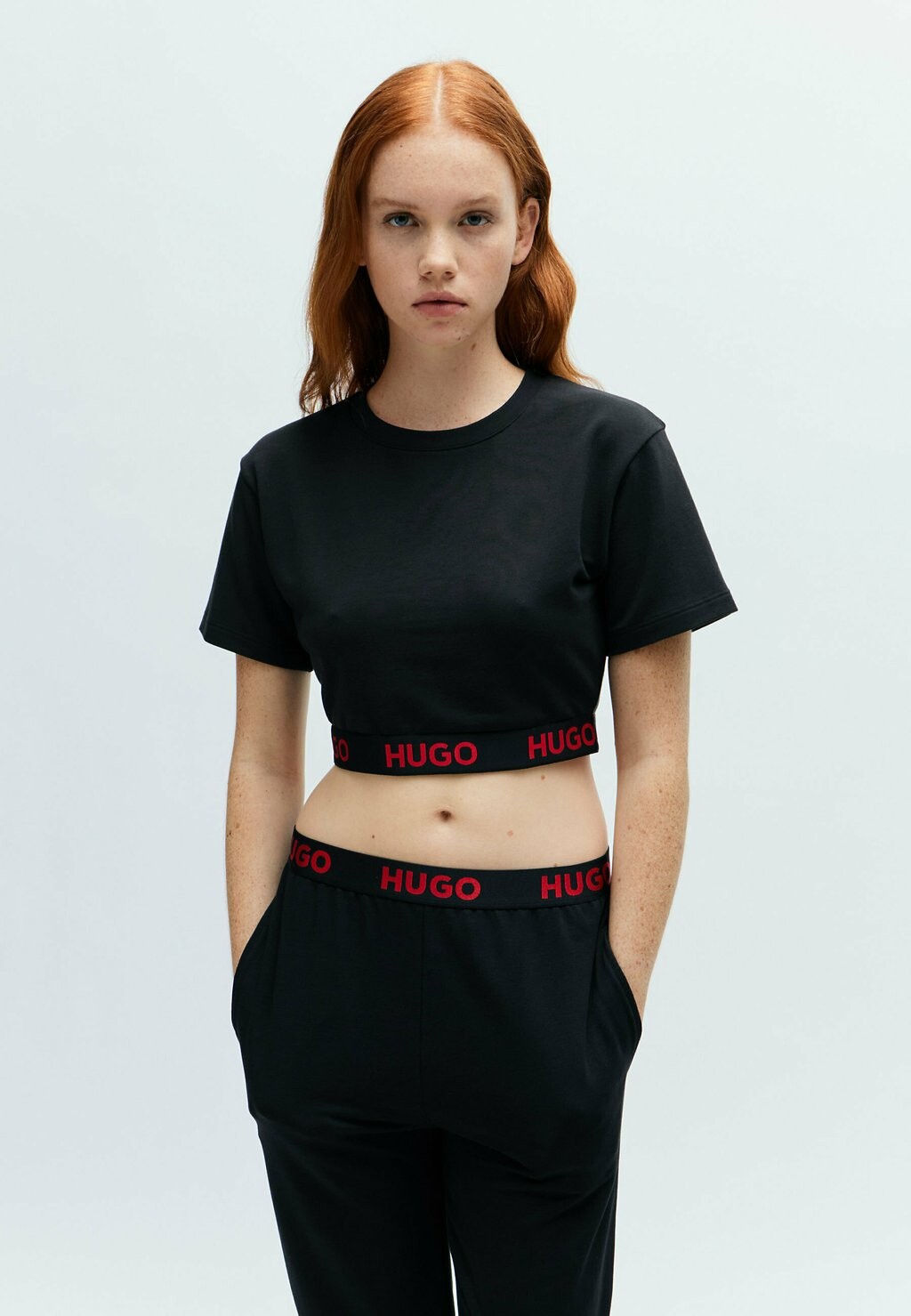 

Пижамный топ SPORTY LOGO HUGO, черный