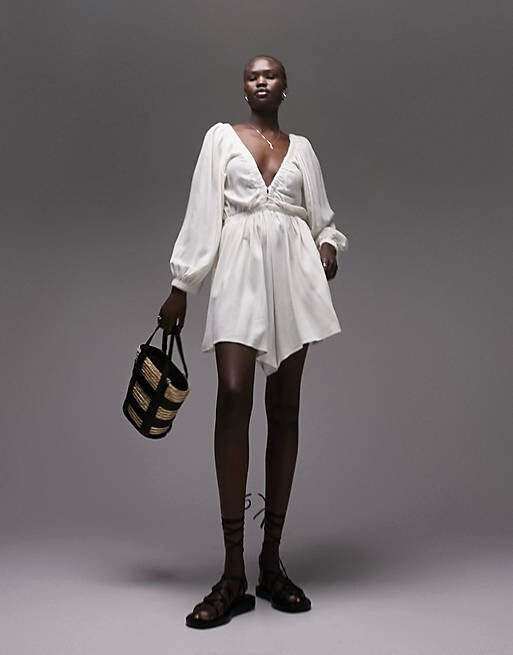 

Комбинезон-комбинезон цвета слоновой кости Topshop Tall