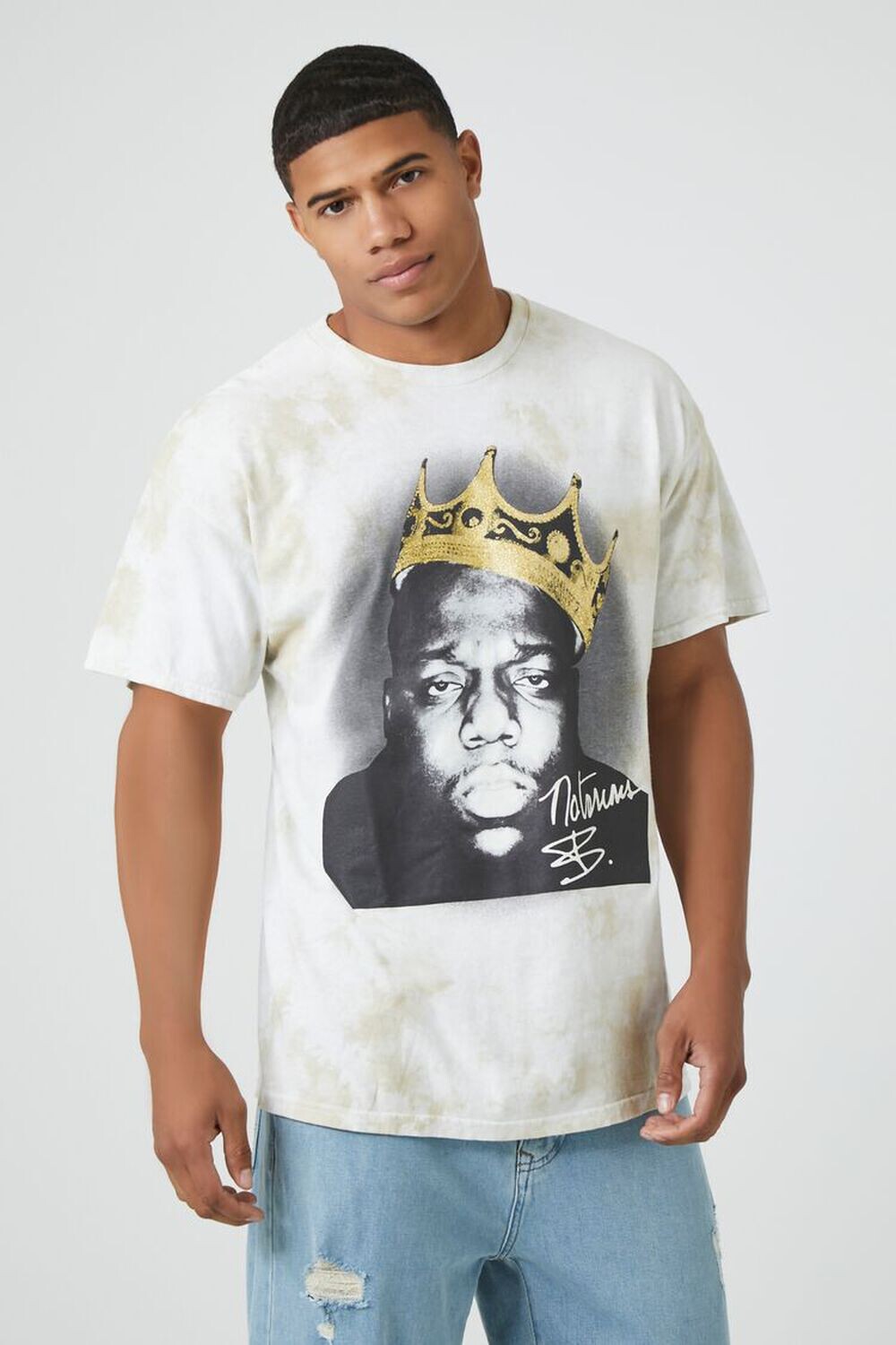 

Футболка с рисунком Tie-Dye Notorious Forever 21, белый