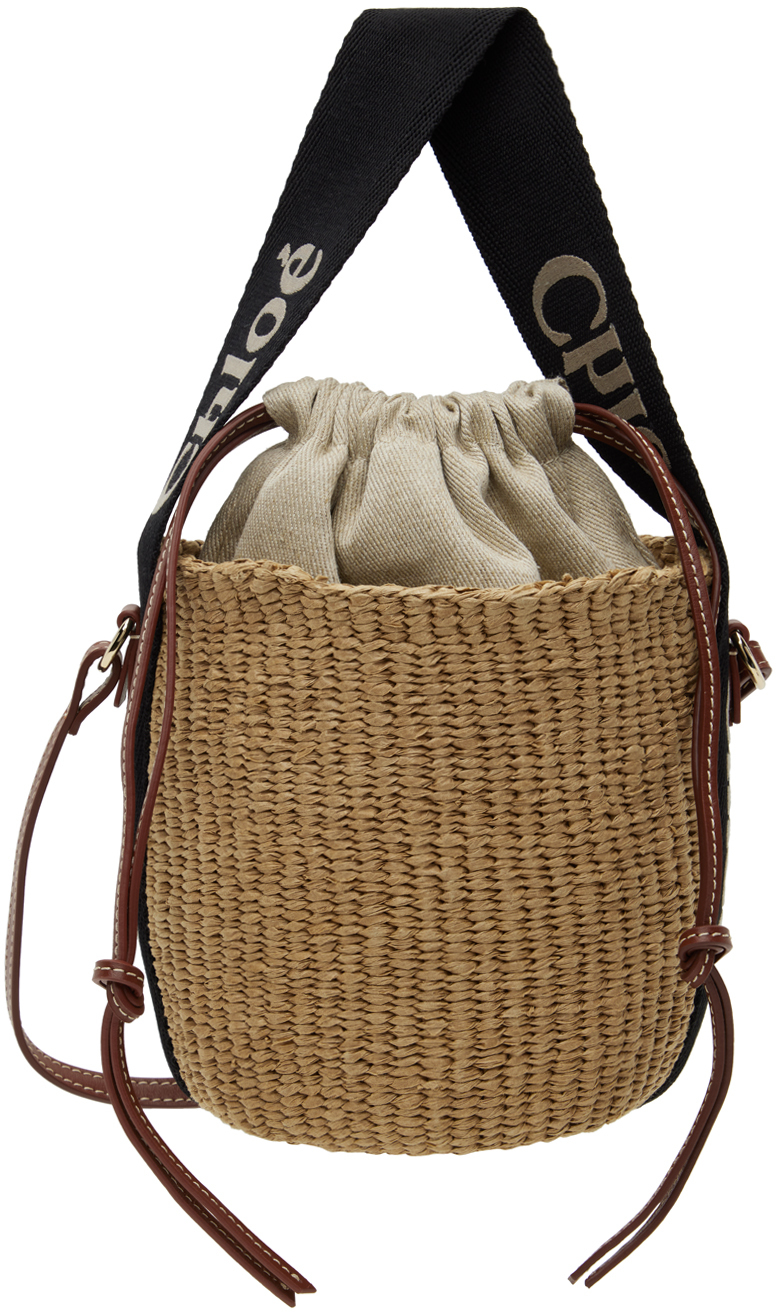 Бежевая маленькая сумка-корзина Mifuko Edition Woody Chloe