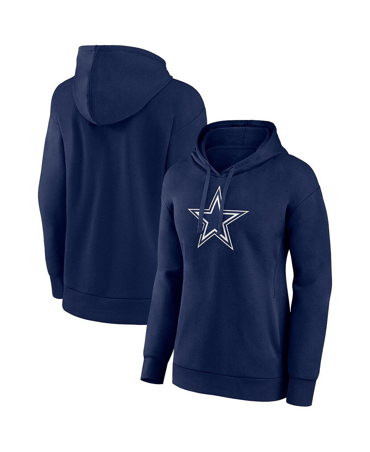 

Женский темно-синий пуловер с капюшоном и логотипом Dallas Cowboys Team Primary Fanatics, темно-синий