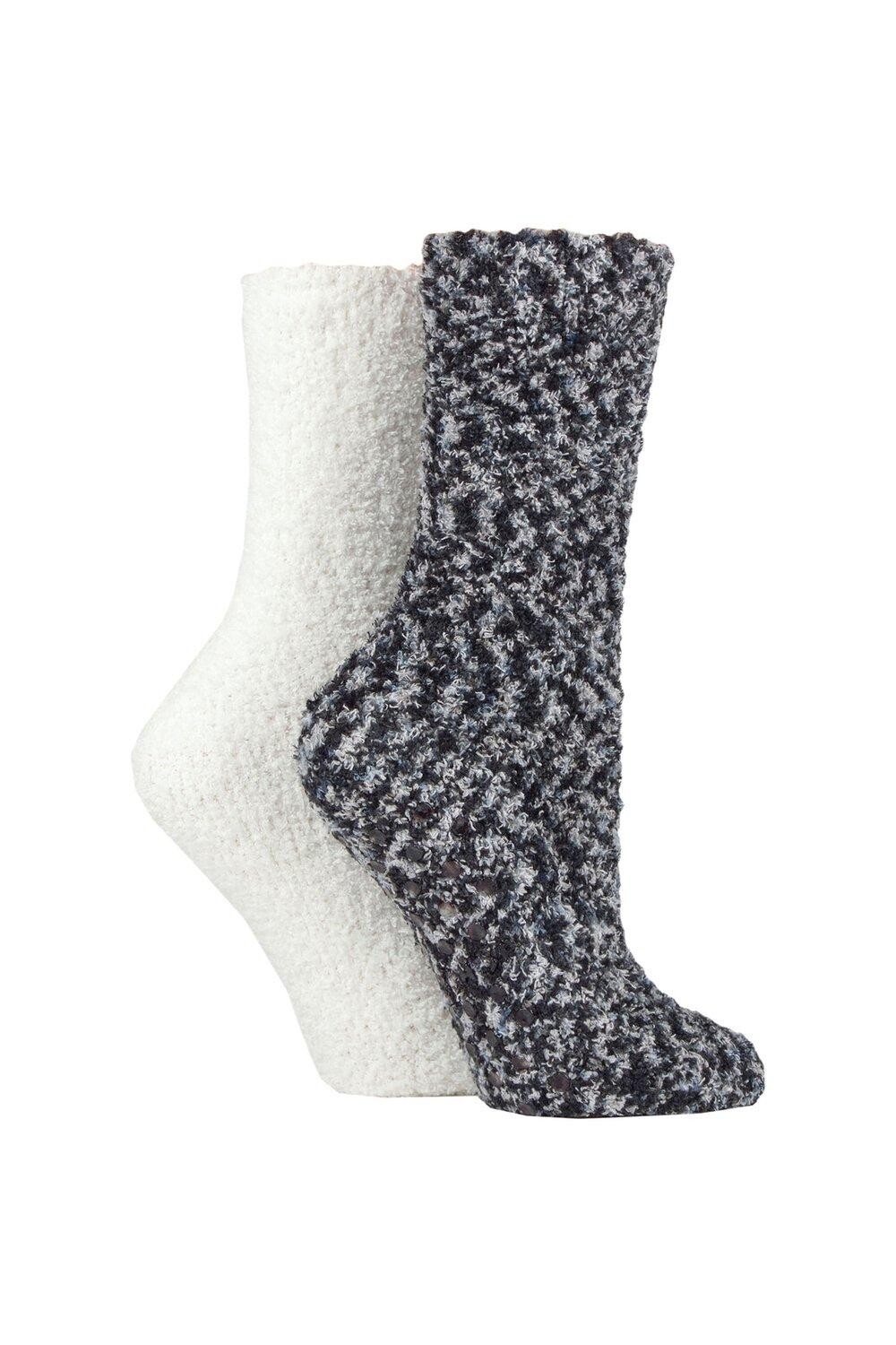 

2 пары уютных носков-тапочек с ручкой SOCKSHOP, коричневый