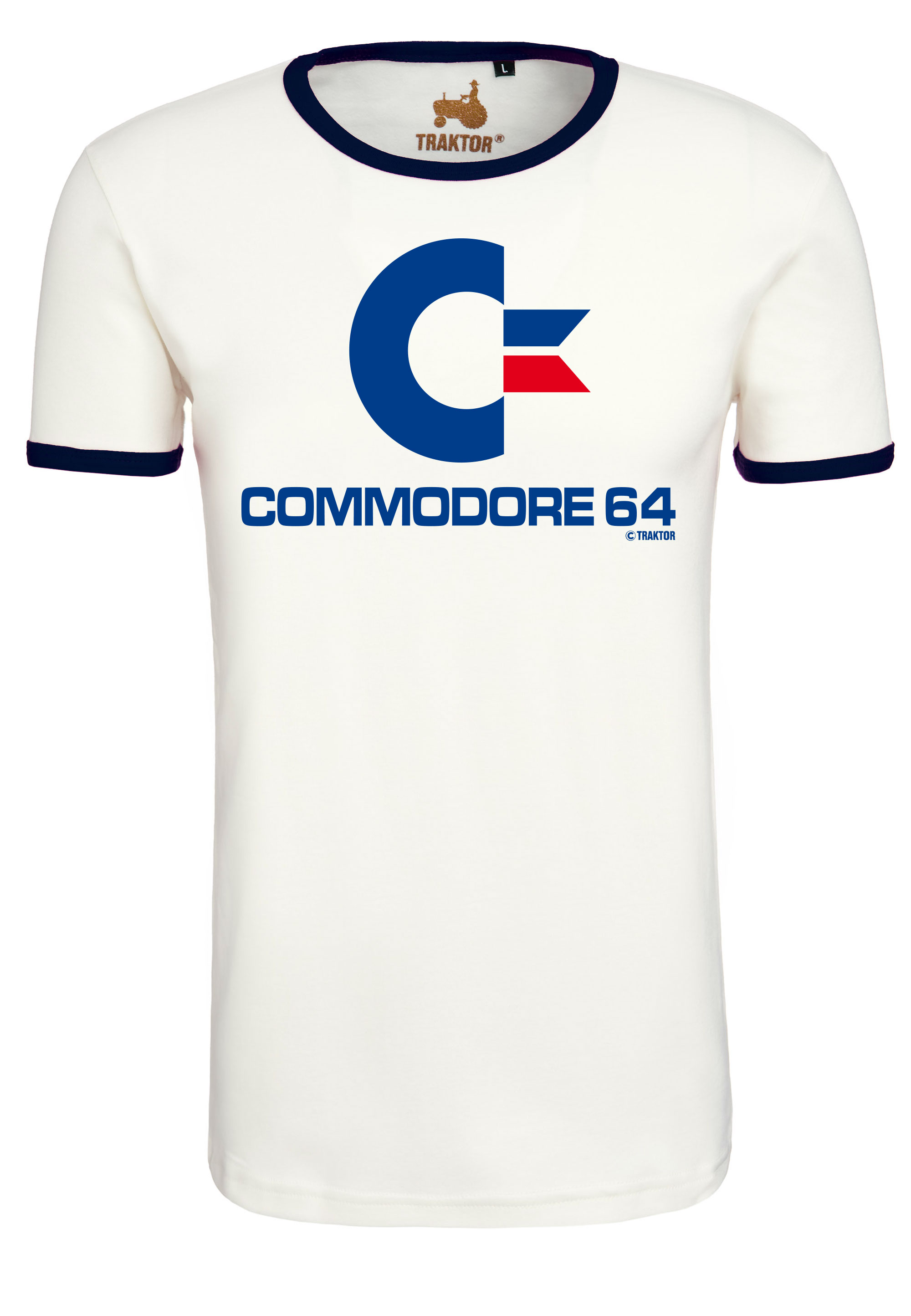 Футболка Logoshirt Commodore, цвет milchweiss-dunkelblau