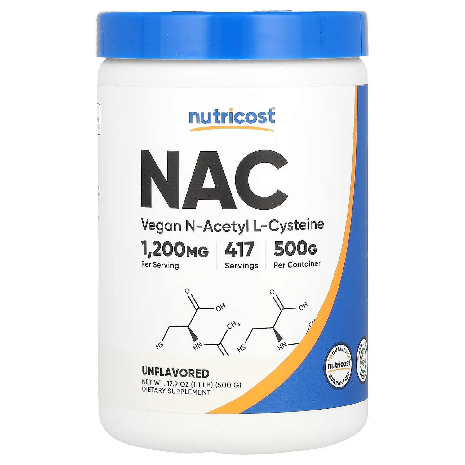 

Nutricost Vegan NAC без вкуса, 17,9 унций (500 г)