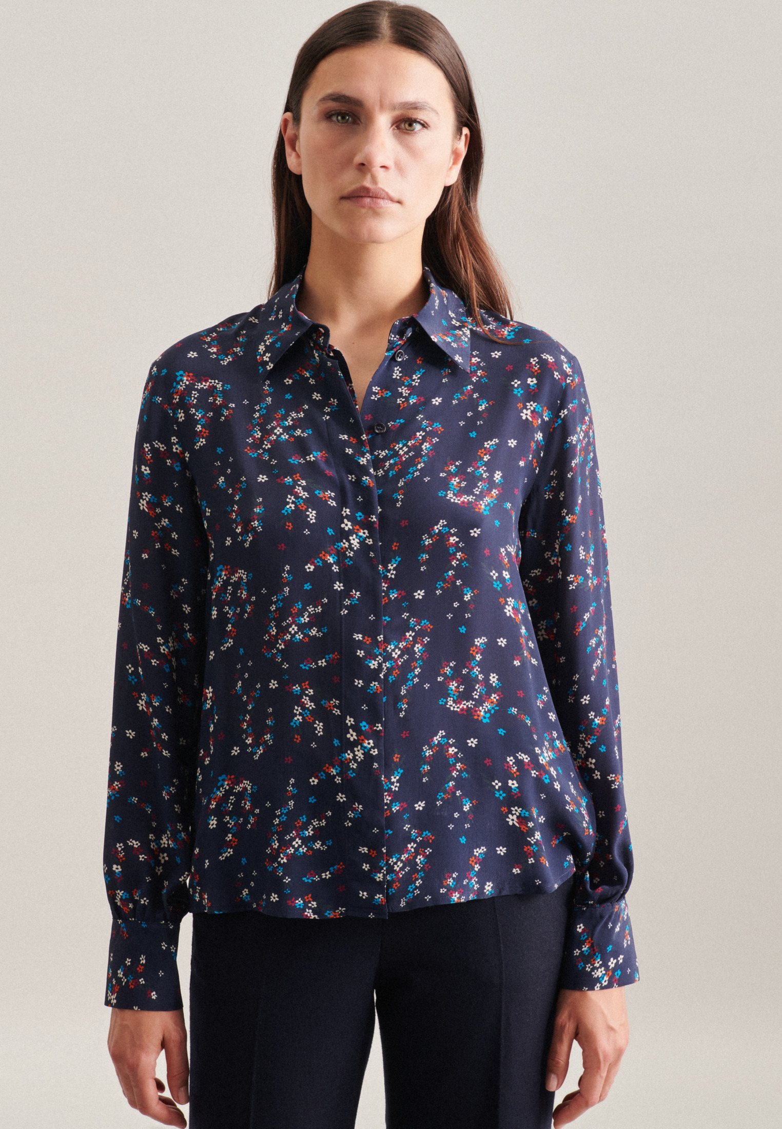 Блуза Seidensticker Hemd Regular fit, темно-синий