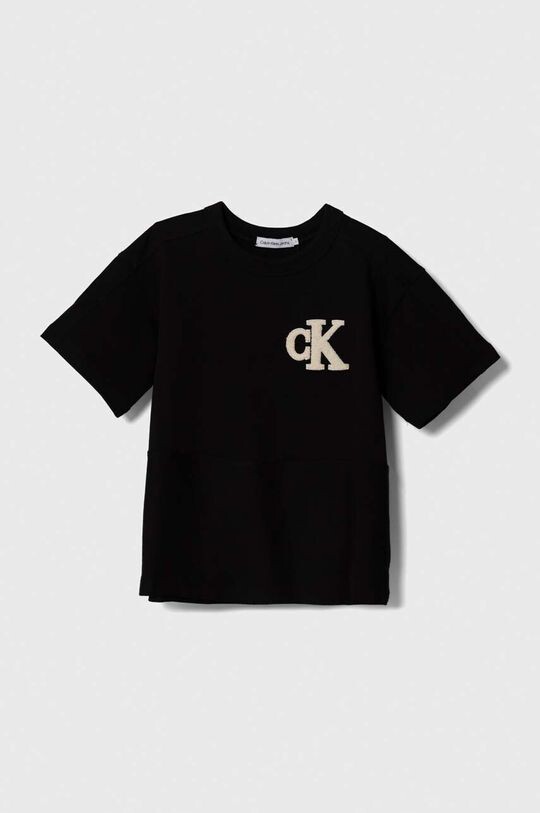 

Хлопковая футболка для детей Calvin Klein Jeans, черный
