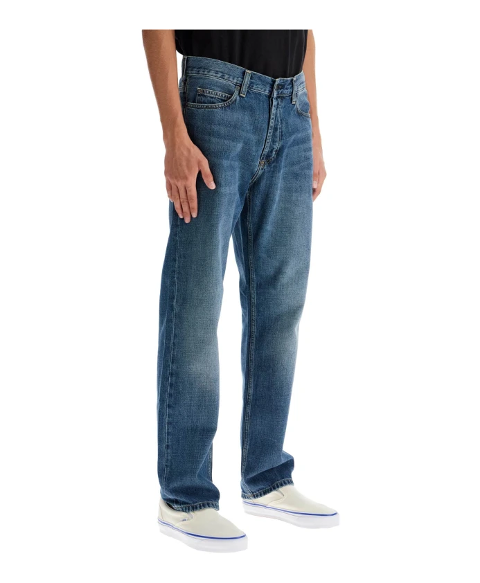 

Потертые джинсы прямого кроя Carhartt Wip, синий