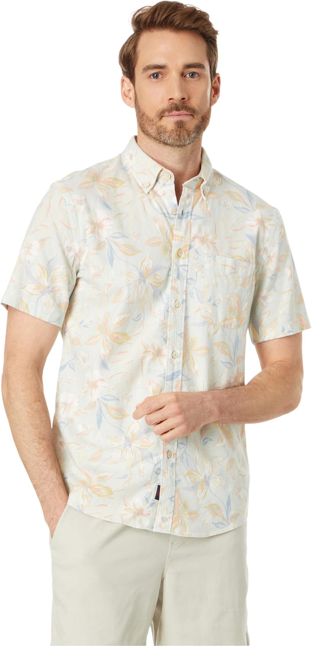 цена Рубашка с коротким рукавом Faherty, цвет Sky Coast Floral