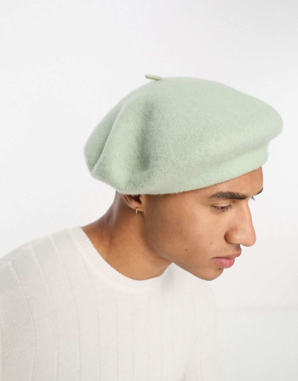 

Серый шерстяной берет ASOS DESIGN