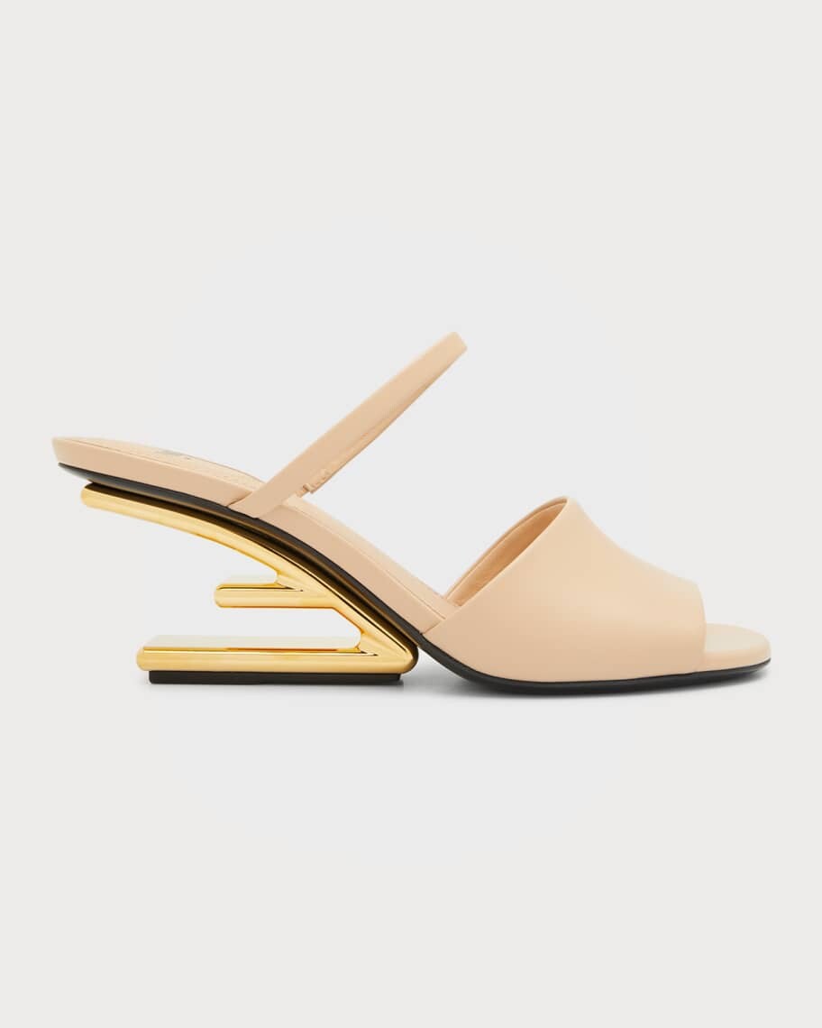 

Мюли из кожи ягненка с F-образным каблуком Fendi