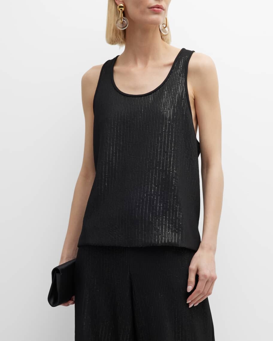 

Майка Pistoia с пайетками и круглым вырезом Max Mara