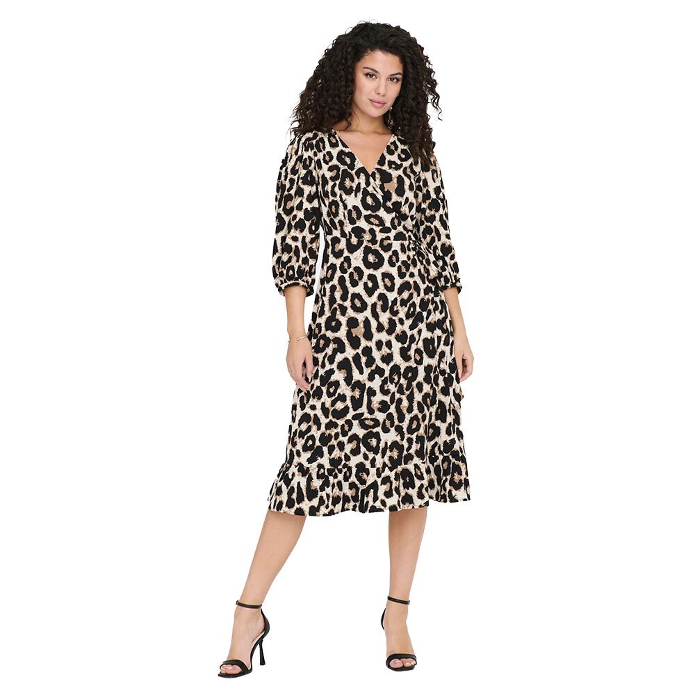 

Платье Only Olivia Wrap Midi 3/4 Sleeve, бежевый