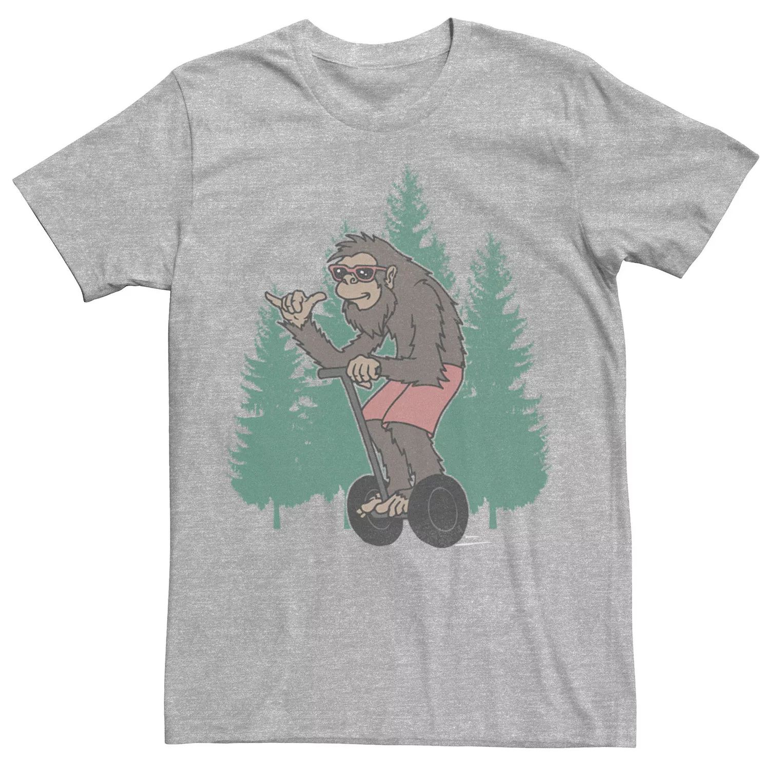 цена Мужская футболка Sasquatch On A Segway Sketch Licensed Character