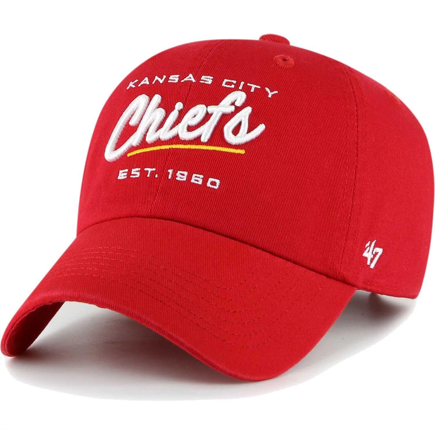 

Женская красная регулируемая кепка Kansas City Chiefs Sidney Clean Up '47