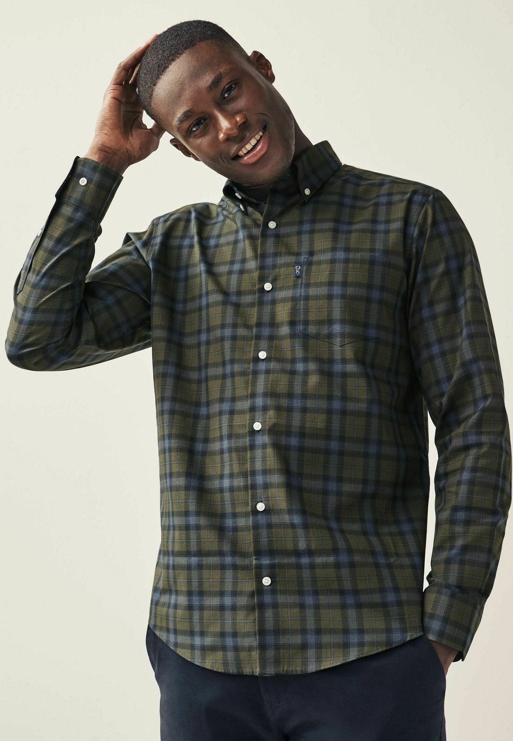 Рубашка EASY BUTTON DOWN OXFORD REGULAR FIT Next, цвет forest green check