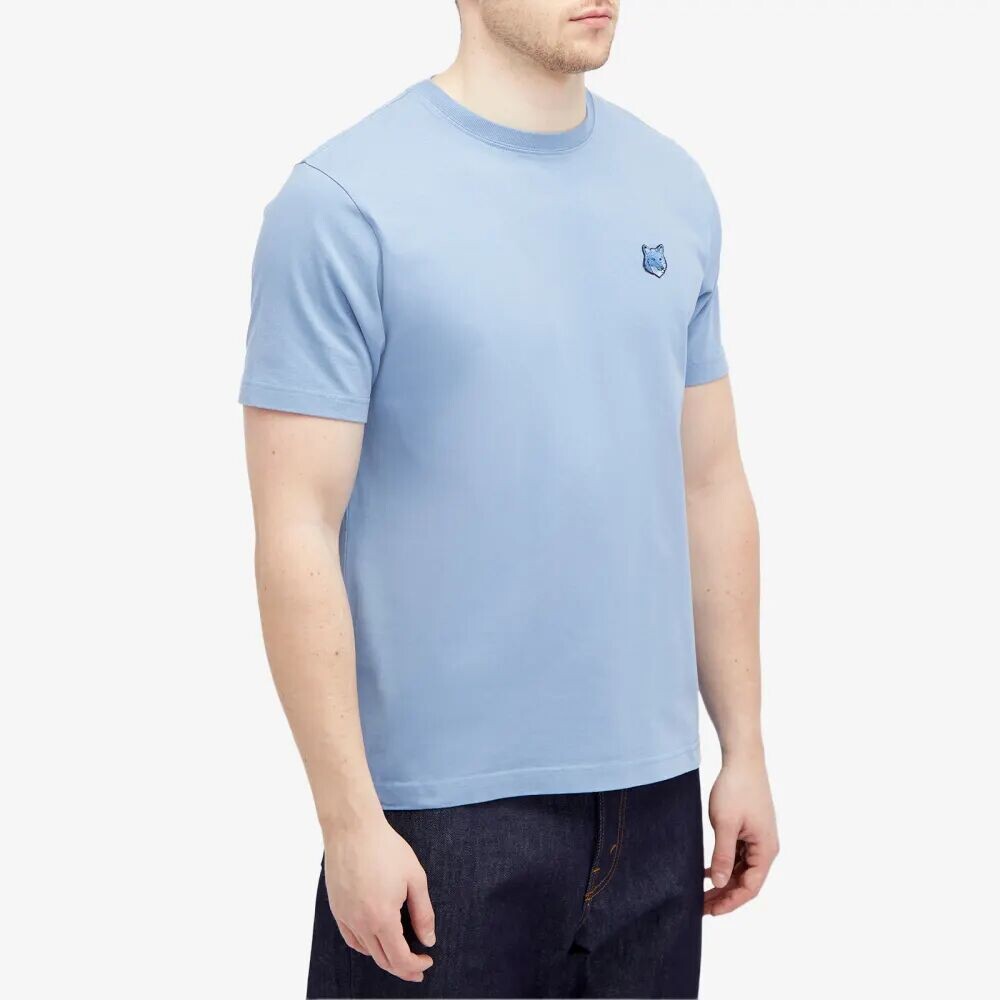 

Maison Kitsune Комфортная футболка с нашивкой в ​​виде головы лисы, синий