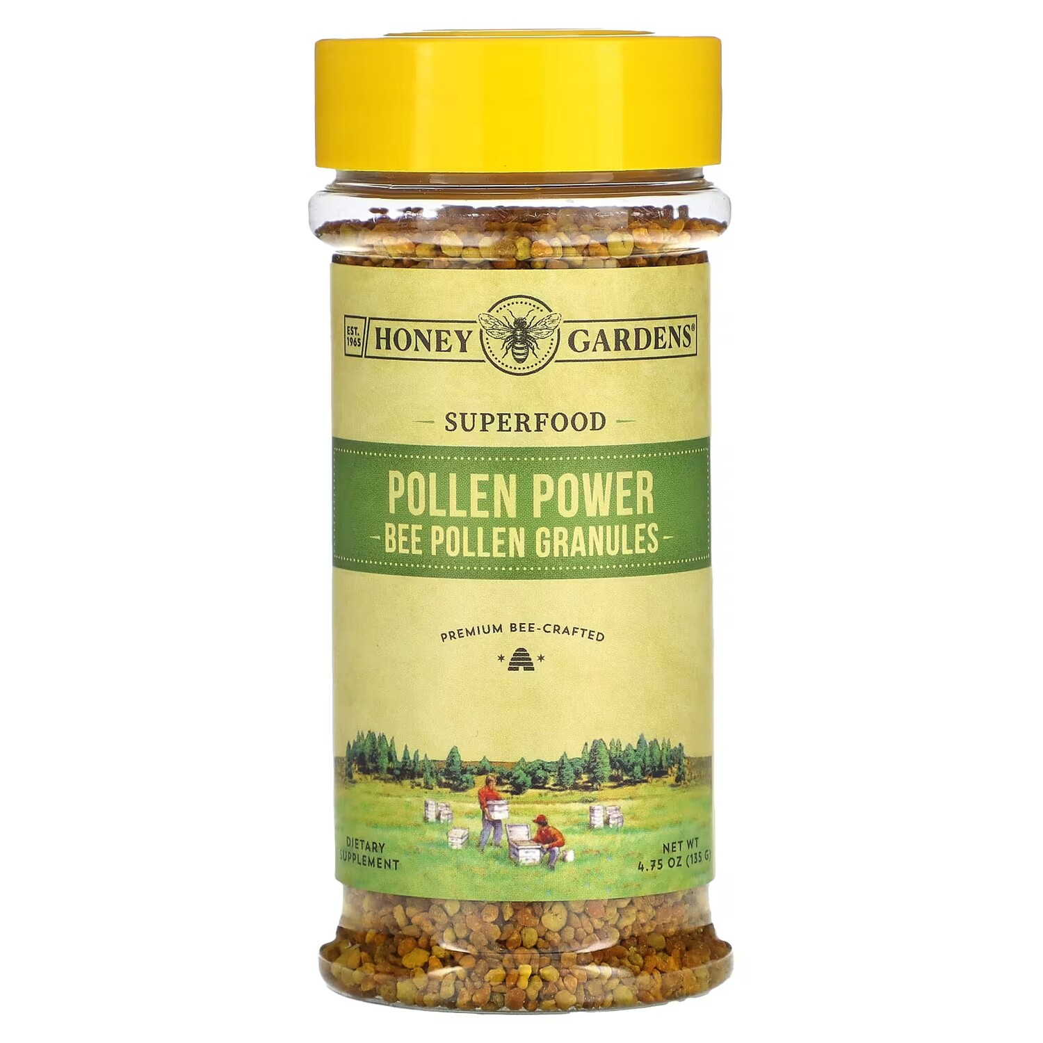 Гранулы пчелиной пыльцы Honey Gardens Pollen Power, 4,75 унции (135 г) пищевая добавка frontier co op гранулы пчелиной пыльцы 453г