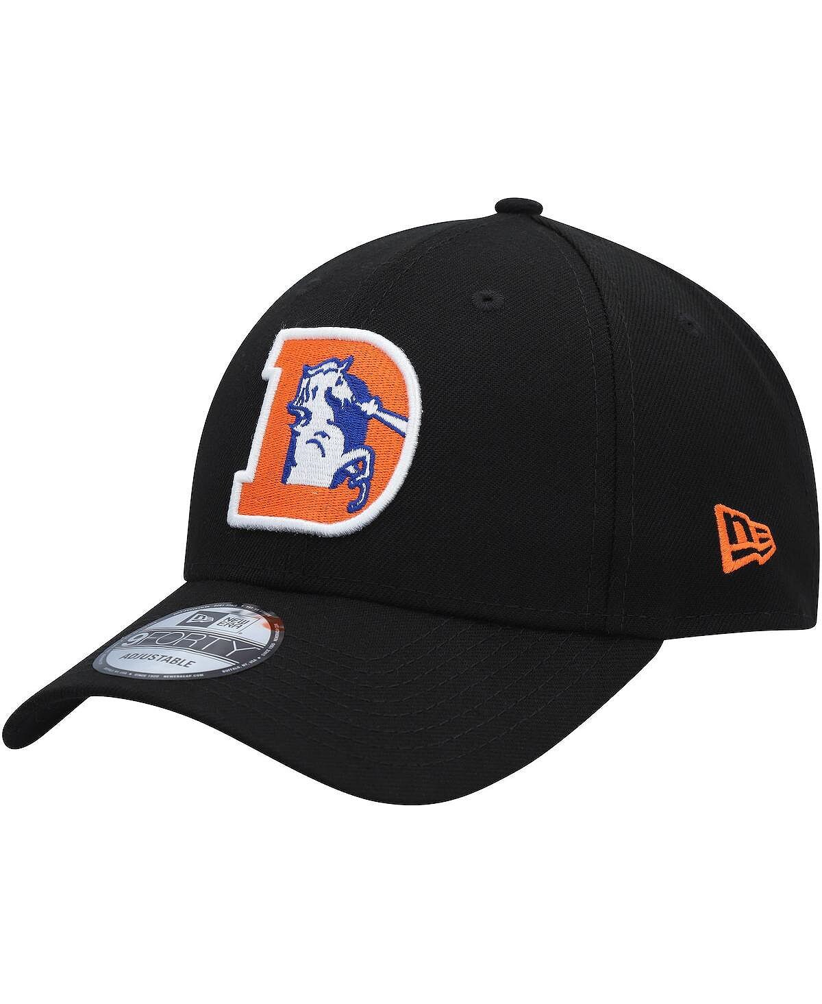 

Мужская черная регулируемая кепка Denver Broncos Throwback The League 9FORTY New Era
