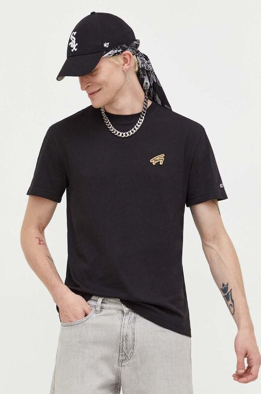 

Хлопковая футболка Tommy Jeans, черный