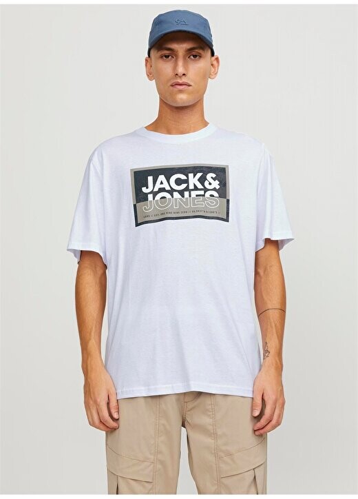 

Белая мужская футболка с круглым воротником JCOLOGAN TEE SS CREW NECK SS24 LN Jack & Jones, белый