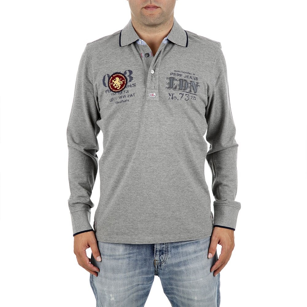 

Рубашка поло с длинным рукавом Pepe Jeans Hector, серый