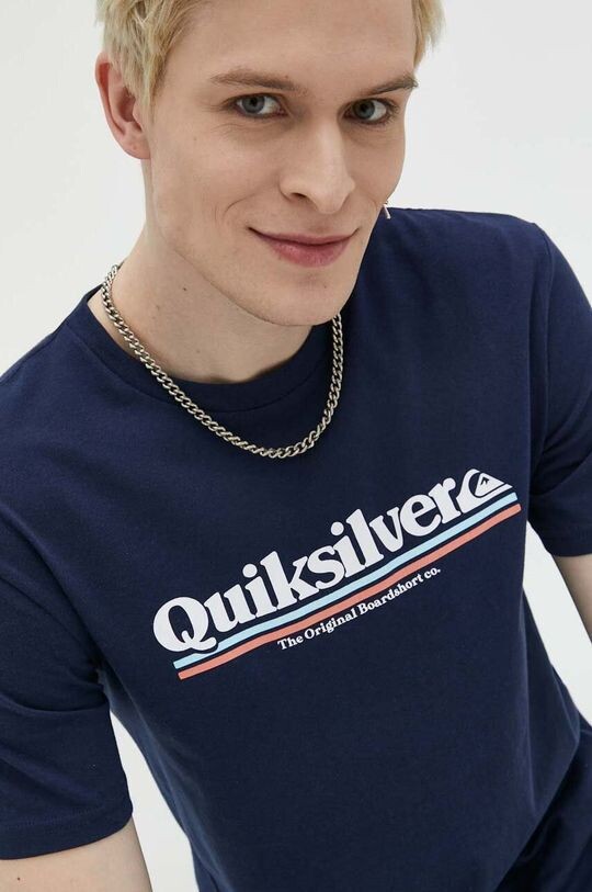 

Хлопковая футболка Quiksilver, темно-синий