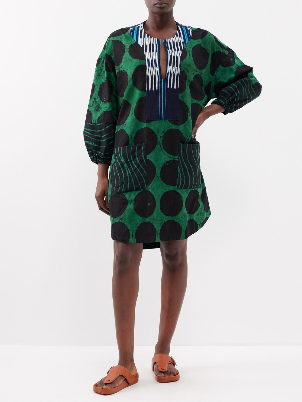 

Платье из хлопкового поплина, окрашенного в краску x dye lab Anya Hindmarch, зеленый