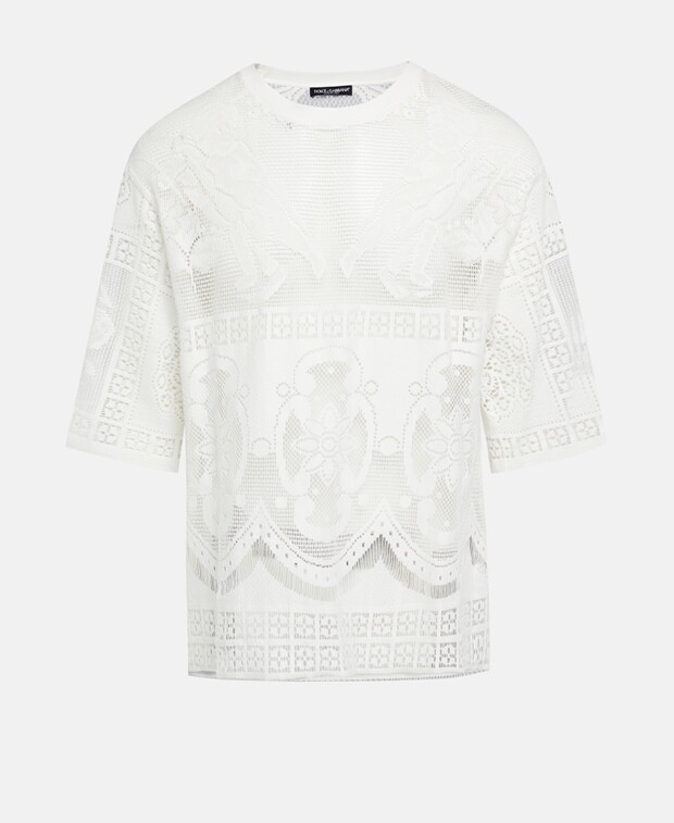 

Кружевная футболка Dolce & Gabbana, античный розовый