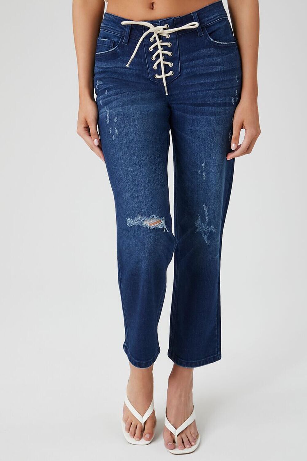 

Расклешенные джинсы со шнуровкой Forever 21, деним