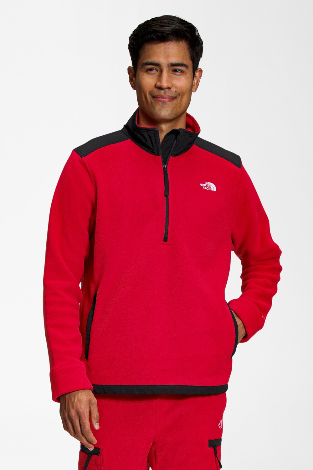 

Alpine Polartec 200 флисовый пуловер с молнией в четверть — мужской The North Face, красный