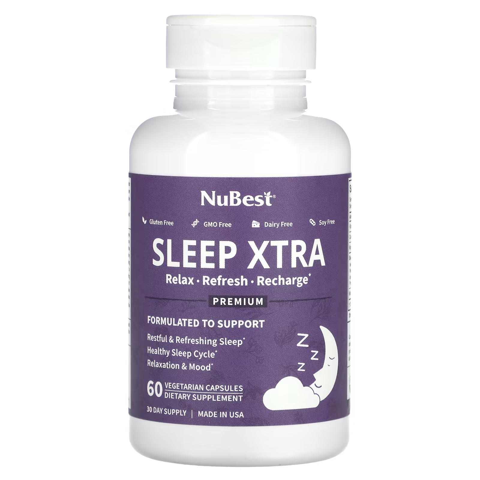 Sleep Xtra 60 вегетарианских капсул NuBest nubest blood sugar extra strength 60 вегетарианских капсул