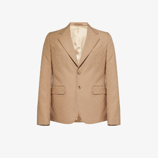 

Тканый блейзер узкого кроя с монограммой ivy Gucci, цвет marschland