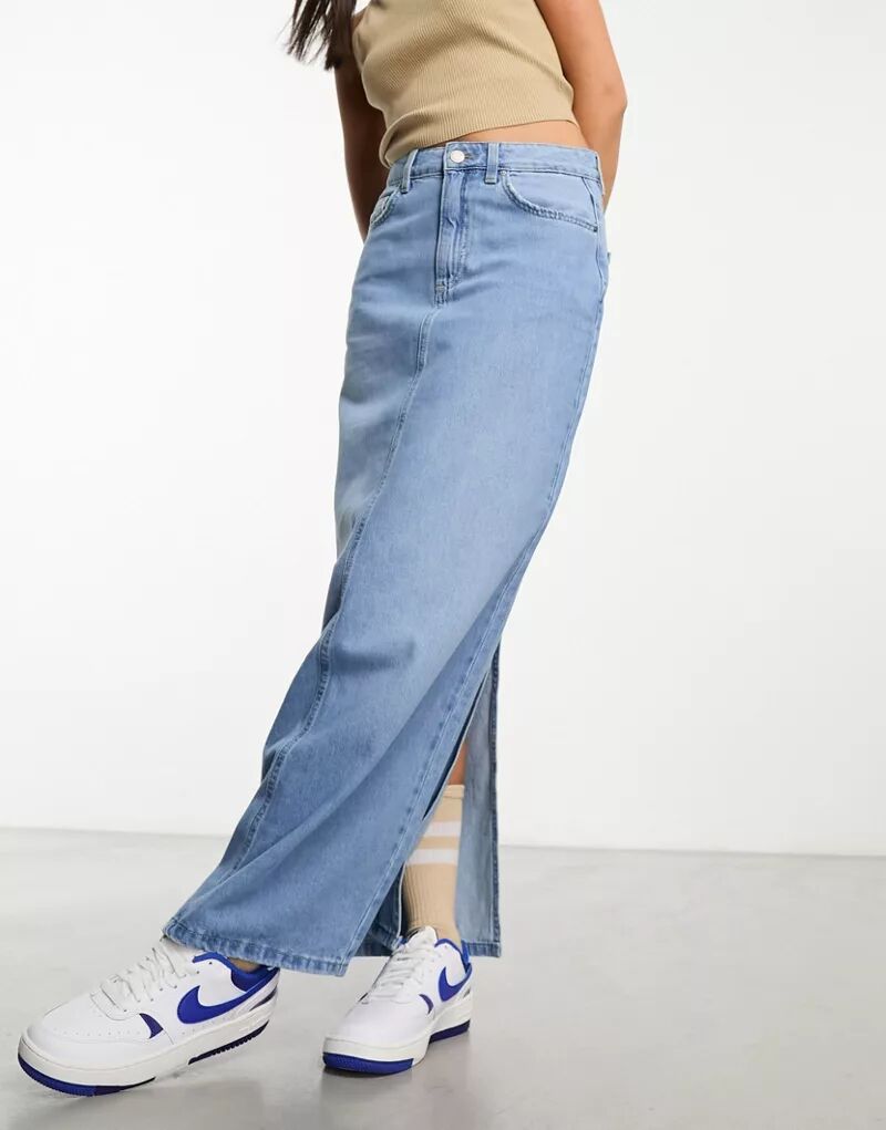 Длинная прямая джинсовая юбка Cotton On легкой стирки Cotton:On