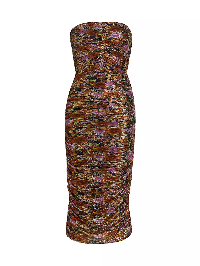 Платье миди Claire со сборками и цветочным принтом Ramy Brook, мультиколор
